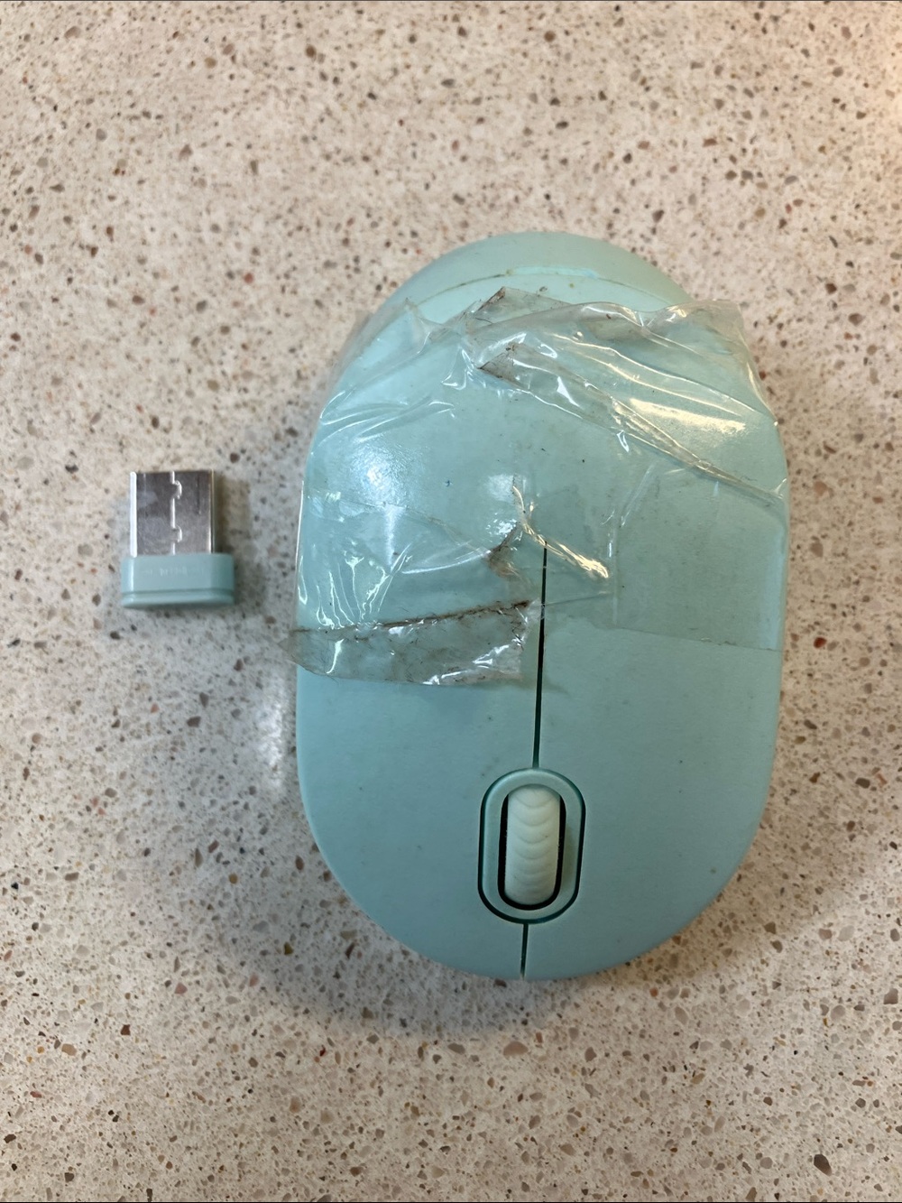 On Running Mint Green Wireless Computer Mouse with USB Receiver